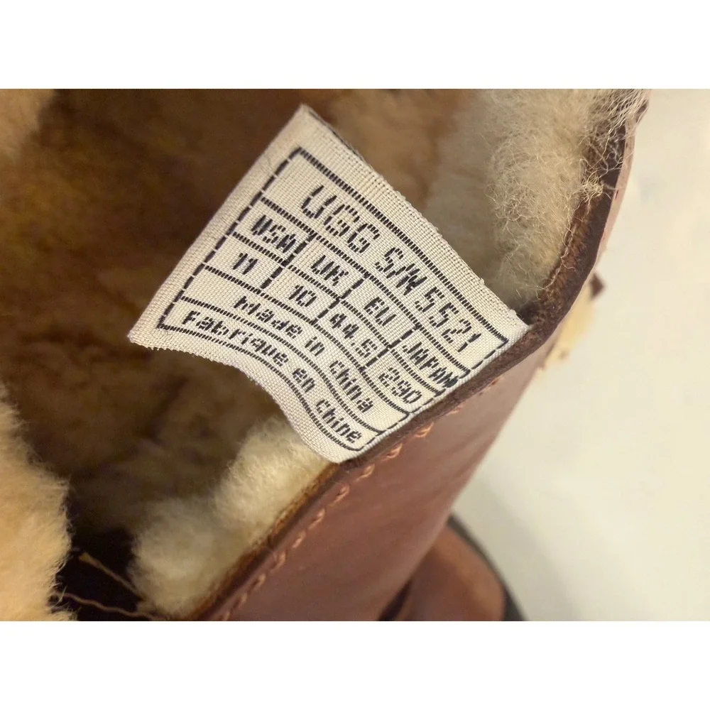 UGG Australia Adirondack Boots Mens Sz 11 Brown Leather Waterproof Winter Vibram